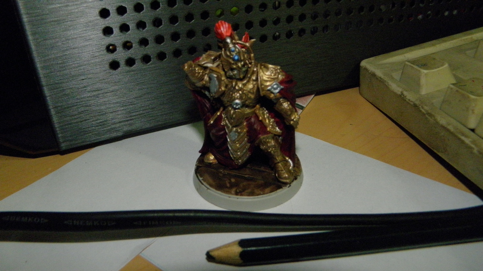 My first painting of a miniature, with conversion, Trajan Valoris - My, Adeptus Custodes, Warhammer 40k, Wh miniatures