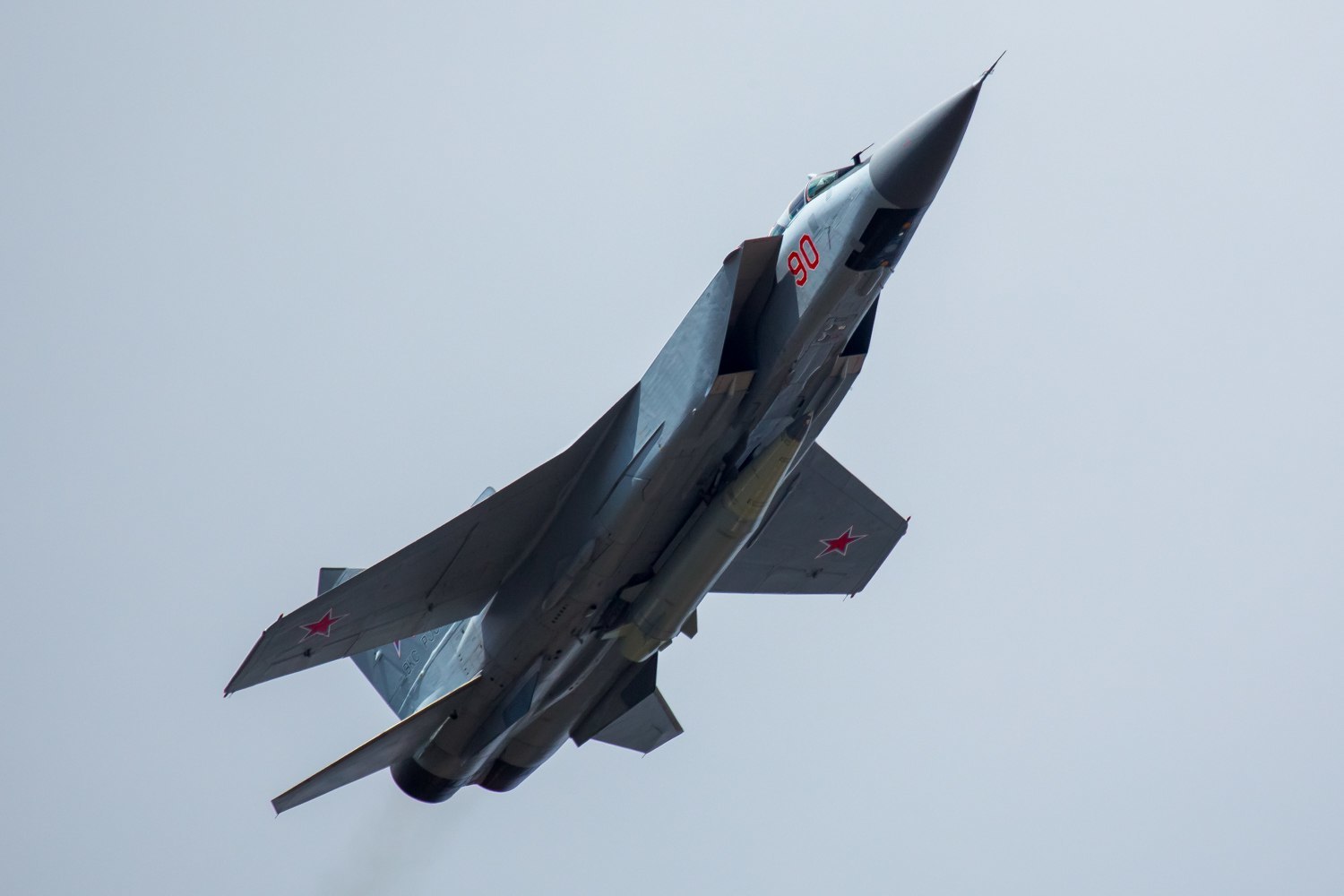 Ceremonial MiG-31 with a missile complex Dagger - MiG-31, Russia, Aviation, Dagger, Parade, Politics