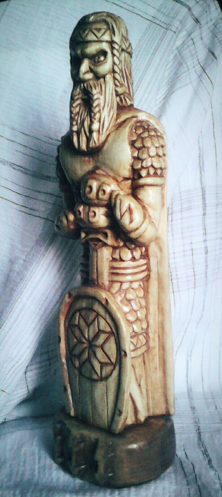 Slavic god PERUN, carved from wood (aspen), height 25cm. - My, Ancient gods, Wood carving, Thread, Slavic mythology, Rodnoverije, Perun, Longpost