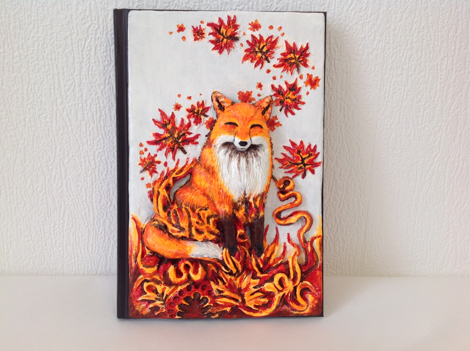 Sketchbook with fox - My, Polymer clay, Fox, Sketchbook, Needlework without process, Longpost