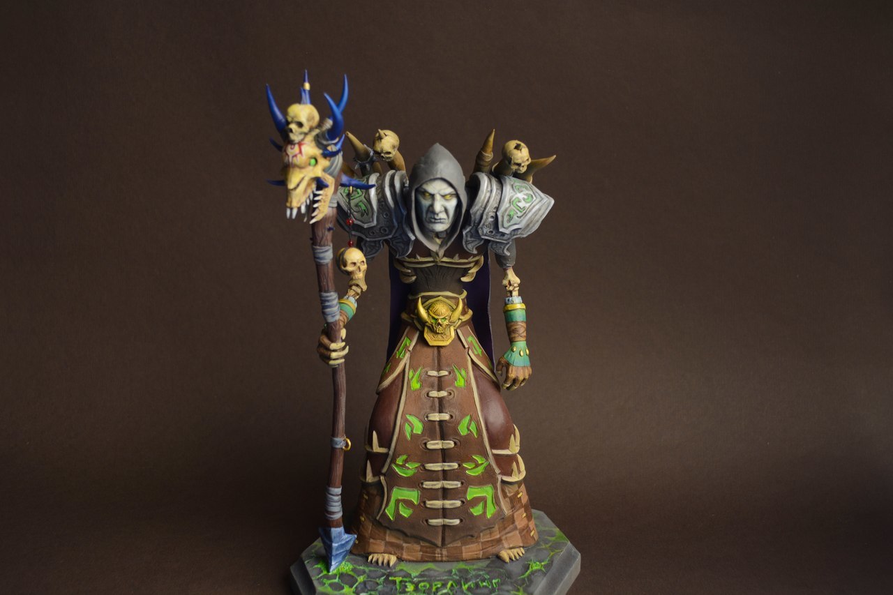 Undead Warlock (World of Warcraft) - My, Wow, Blizzard, Sculpture, Creation, Polymer clay, Polymer clay, Figurine, Undead, Longpost, Figurines