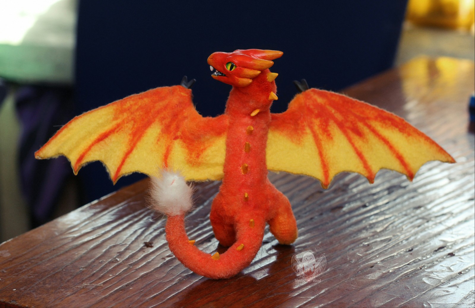 Flame Wyvern Fraur - My, The Dragon, Wyvern, Fire, Handmade, Polymer clay, Needlework without process, Longpost