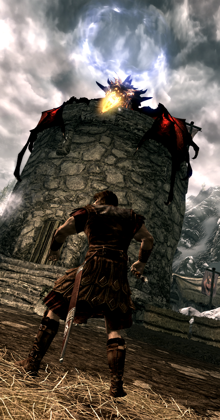 Alduin in Helgen - My, Skyrim, The elder scrolls, Alduin, , Screenshot, Fashion