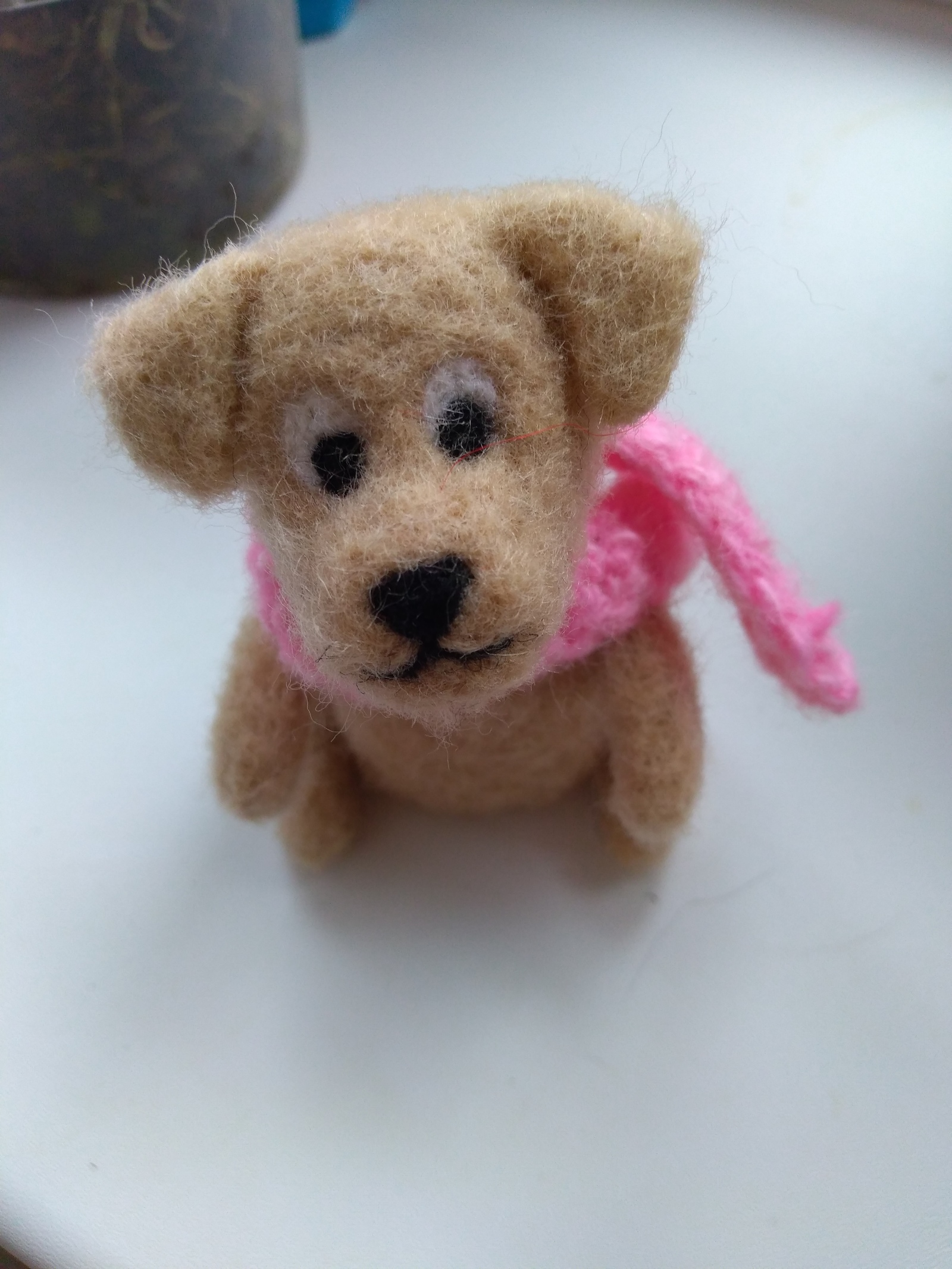 Doggy Chapa - My, Needlework without process, Dry felting, Dog, Needlework, With your own hands, Longpost