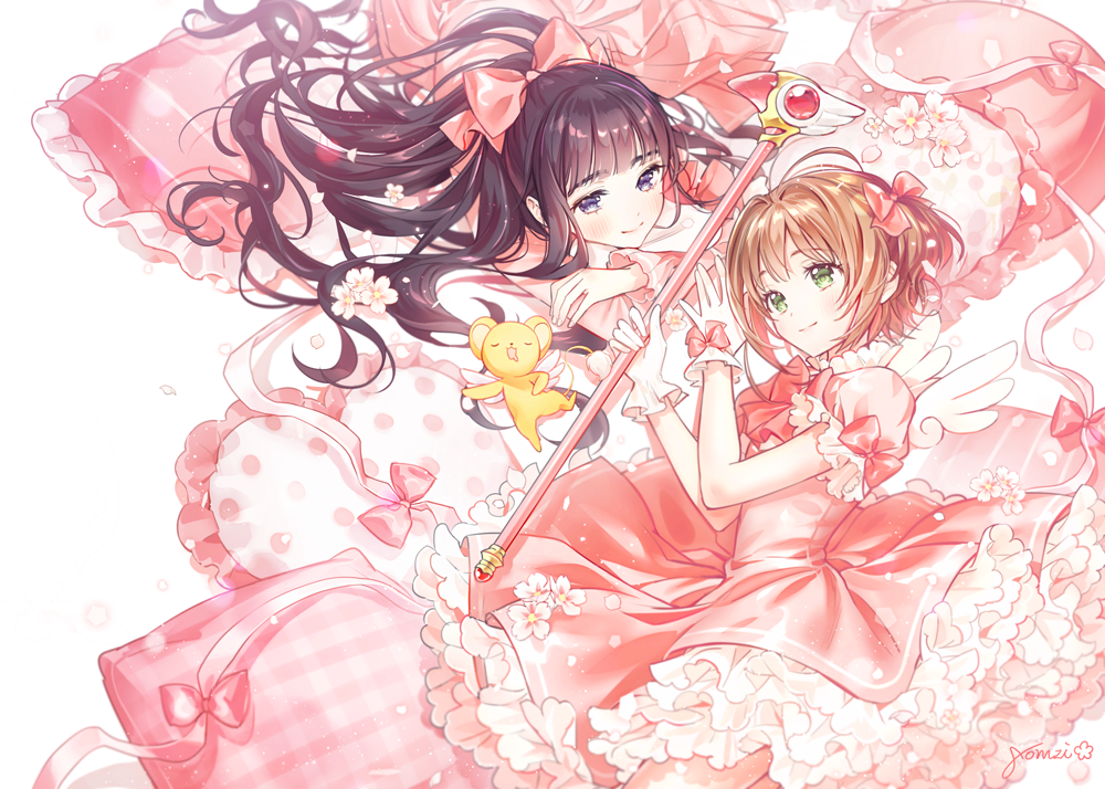 Сакура - Аниме, Anime Art, Cardcaptor Sakura, Kinomoto Sakura, Kero, Daidouji Tomoyo, Длиннопост