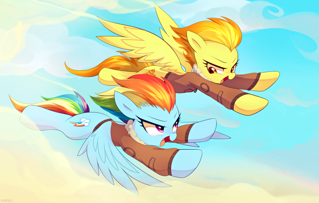 Friendly race - My little pony, Rainbow dash, Spitfire, Marenlicious