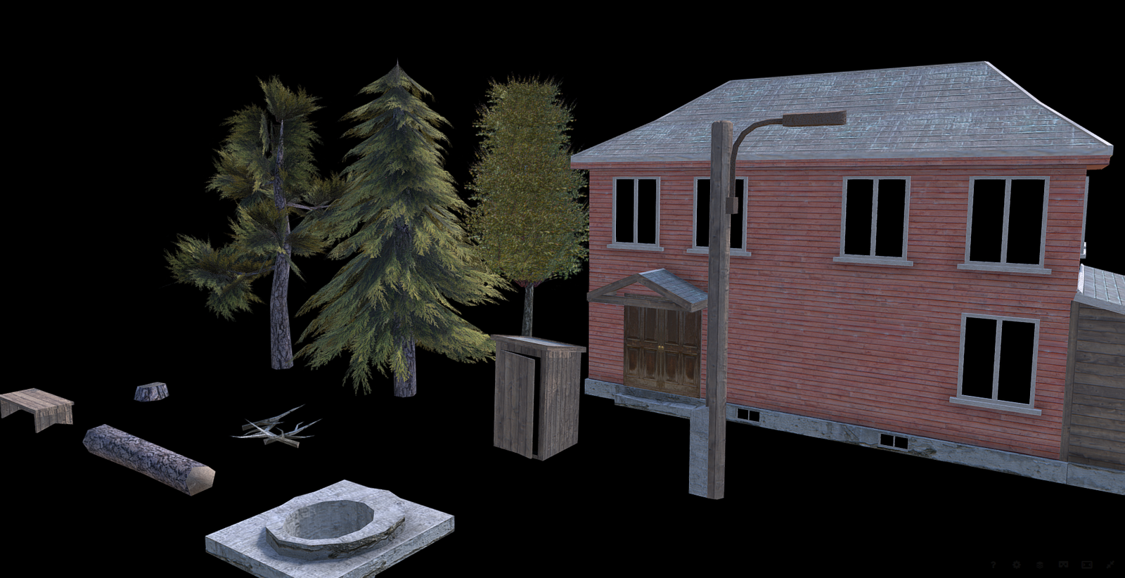 Village environment vol.1 [Free][Mobile-Ready] - My, Freebie, Models, 3D modeling, Game-Ready, , Blender, Free