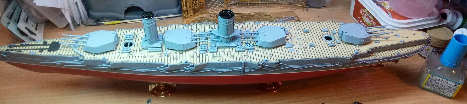 Battleship Sevastopol 1/350 h.2 - My, Battleship, Sevastopol, Longpost, Models, Modeling, Ship, Stand modeling, Scale model