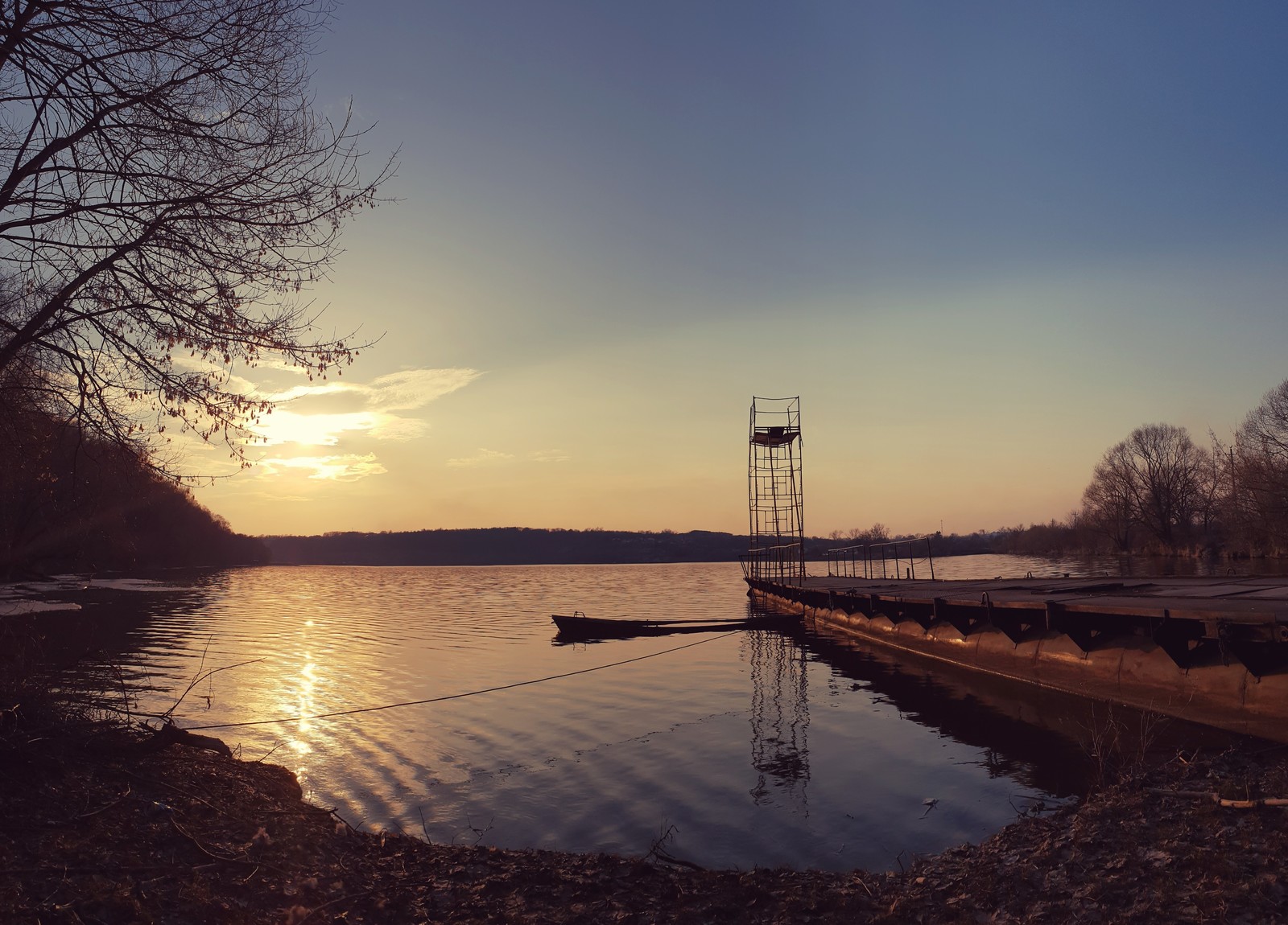 Spring at the reservoir. - My, Spring, Tula region, Sunset, Nature, Water, Longpost