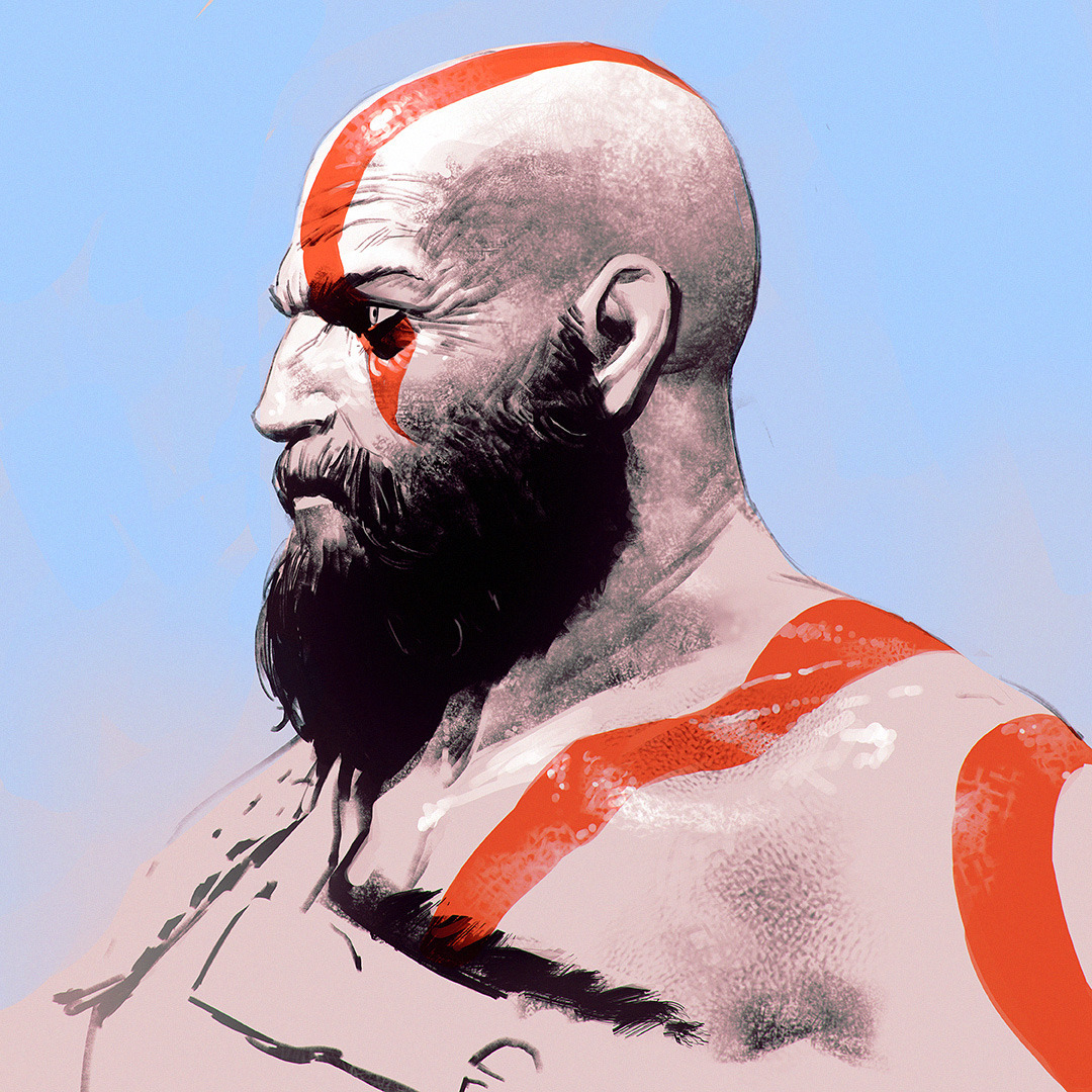 Kratos 2018 - Kratos, God of war, Games, Art, Ilya Kuvshinov