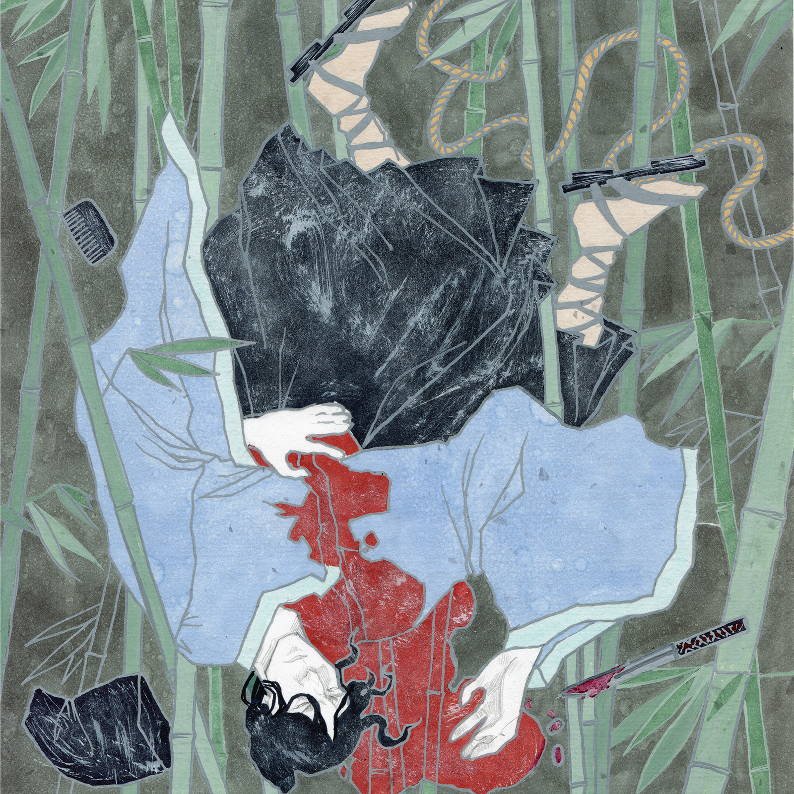 Ryunosuke Akutagawa In the thicket - My, Longpost, Illustrations, Detective, Art, Ryunosuke Akutagawa, Japan, Drawing, Marker