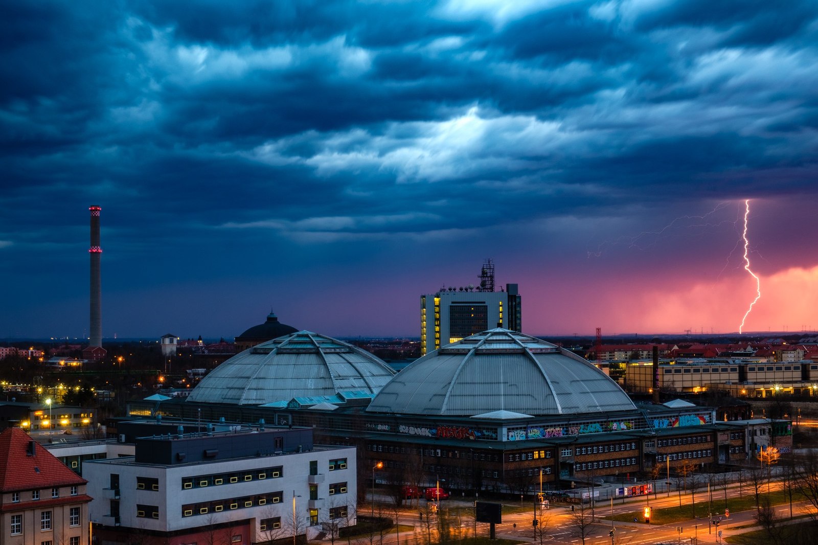 From the window - My, Thunderstorm, The photo, Town, Lightning, Beginning photographer, Evening