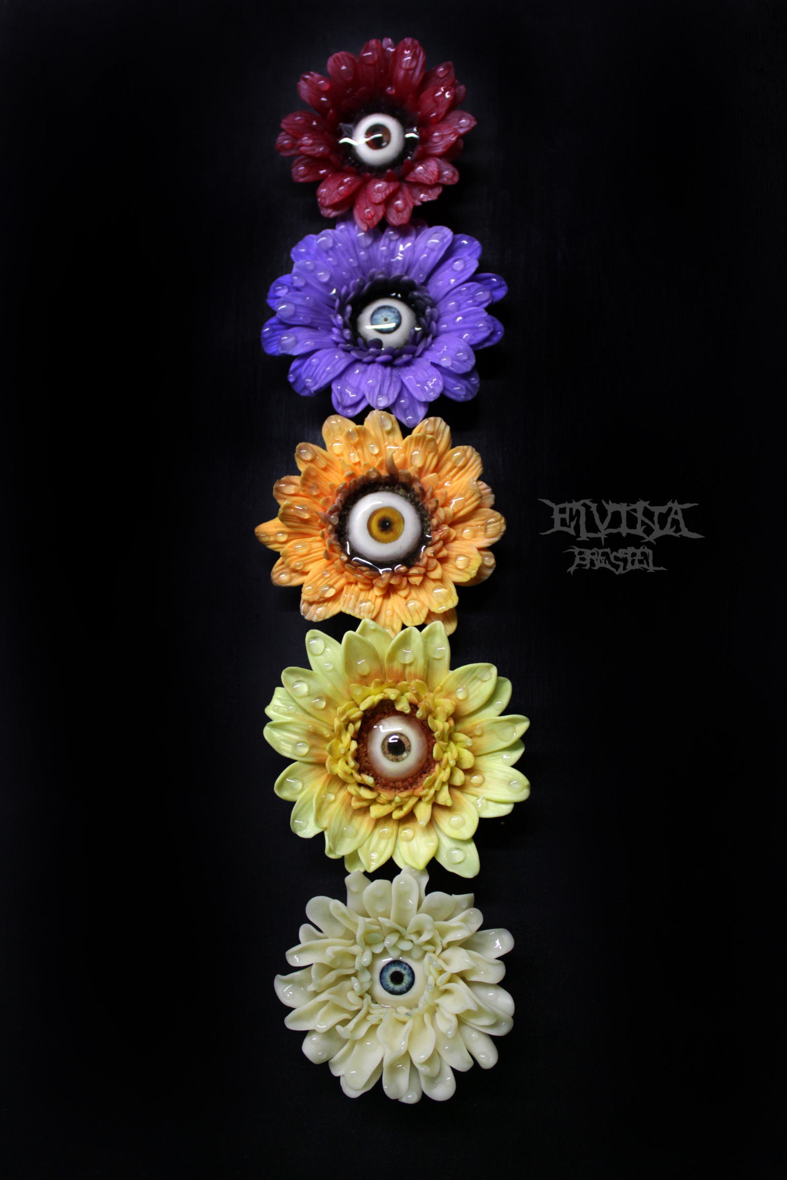 Polymer clay gerberas - My, Polymer clay, Gerberas, Kripota, Eyes, Longpost