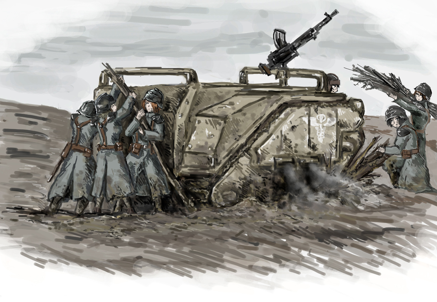 Military everyday life of the Women's Regiment of the Death Corps from Krieg by tomoboshi - , Warhammer 40k, Art, Death korps of krieg, Longpost