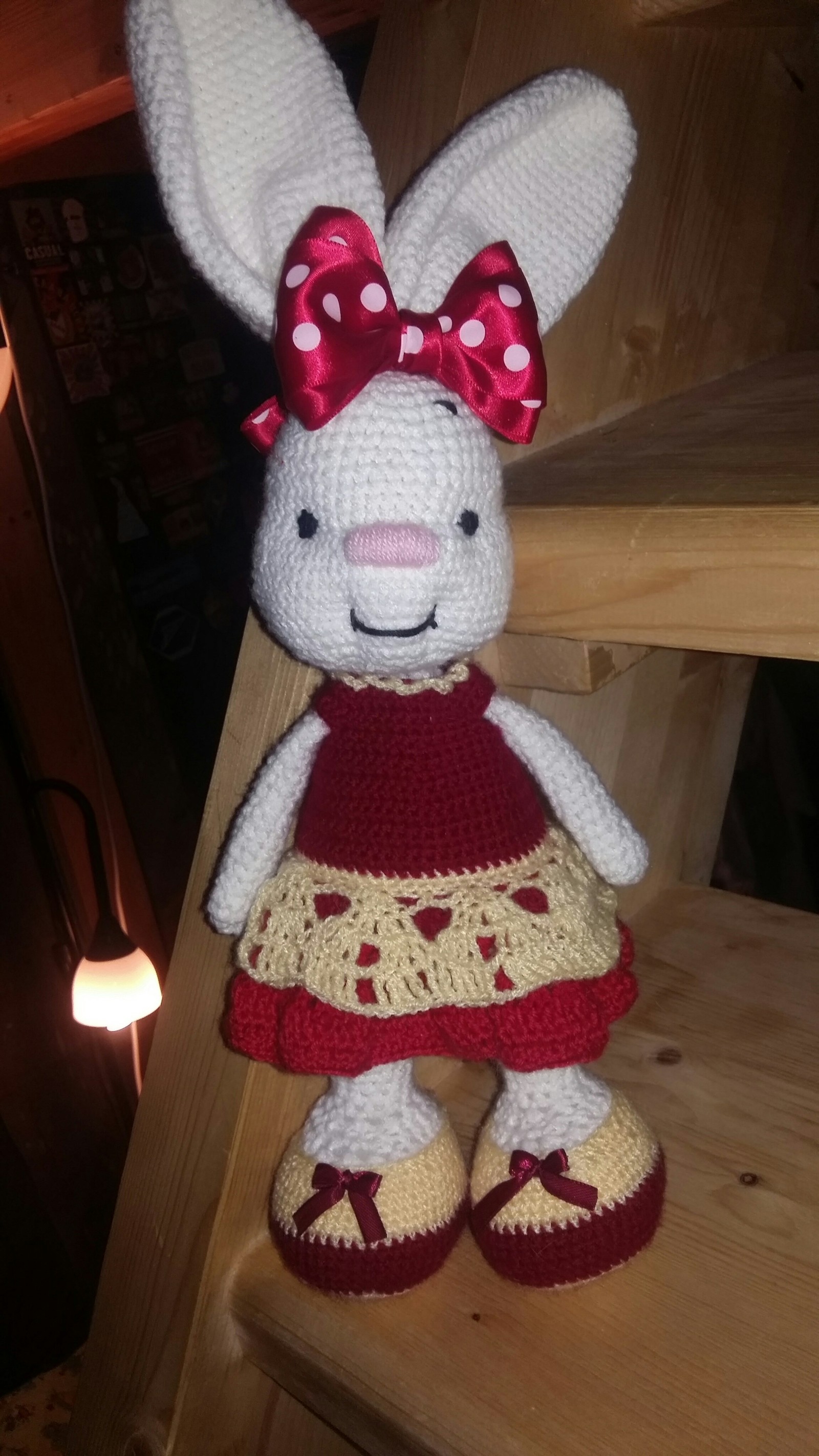 Knitted hare - My, Knitting, honey, Knitted toys, Handmade, Longpost