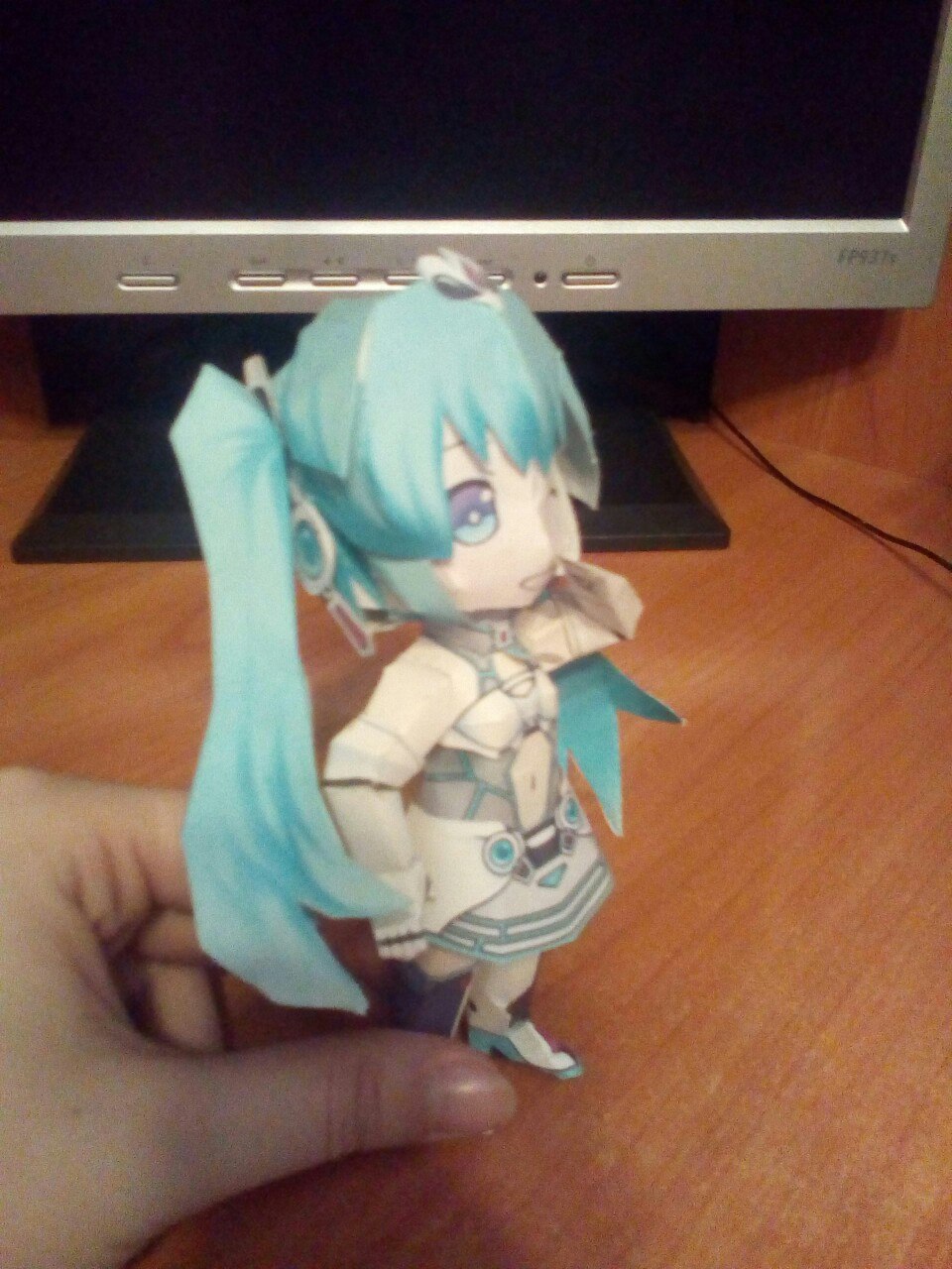 Бумажная фигурка Hatsune Miku - Моё, Аниме, Hatsune Miku, Vocaloid, Papercraft, Чиби, Длиннопост