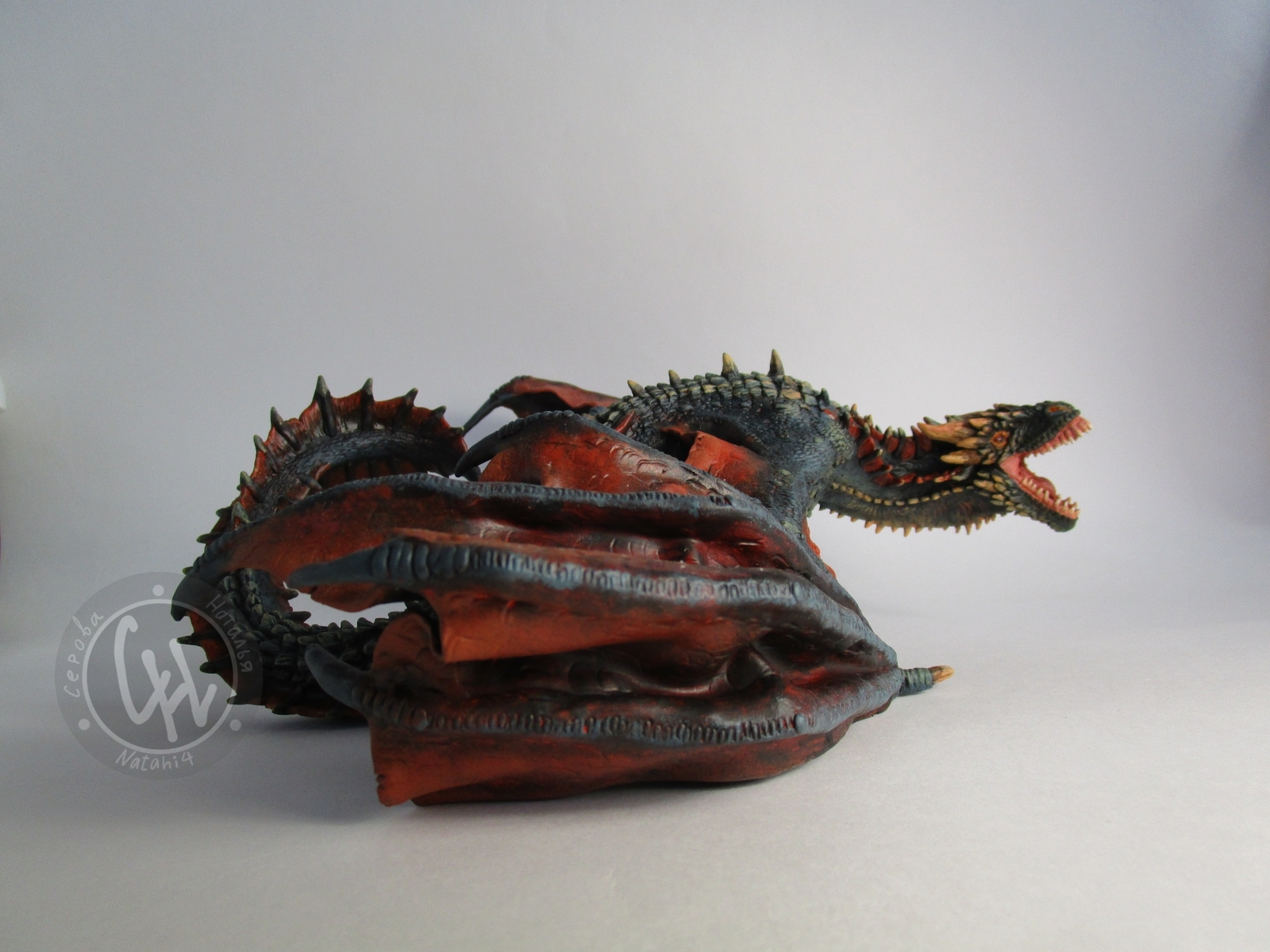 My Dragon Drogon, inspired by Game of Thrones. - My, Polymer clay, Game of Thrones, Drogon, Needlework without process, Sculpture, The Dragon, Longpost