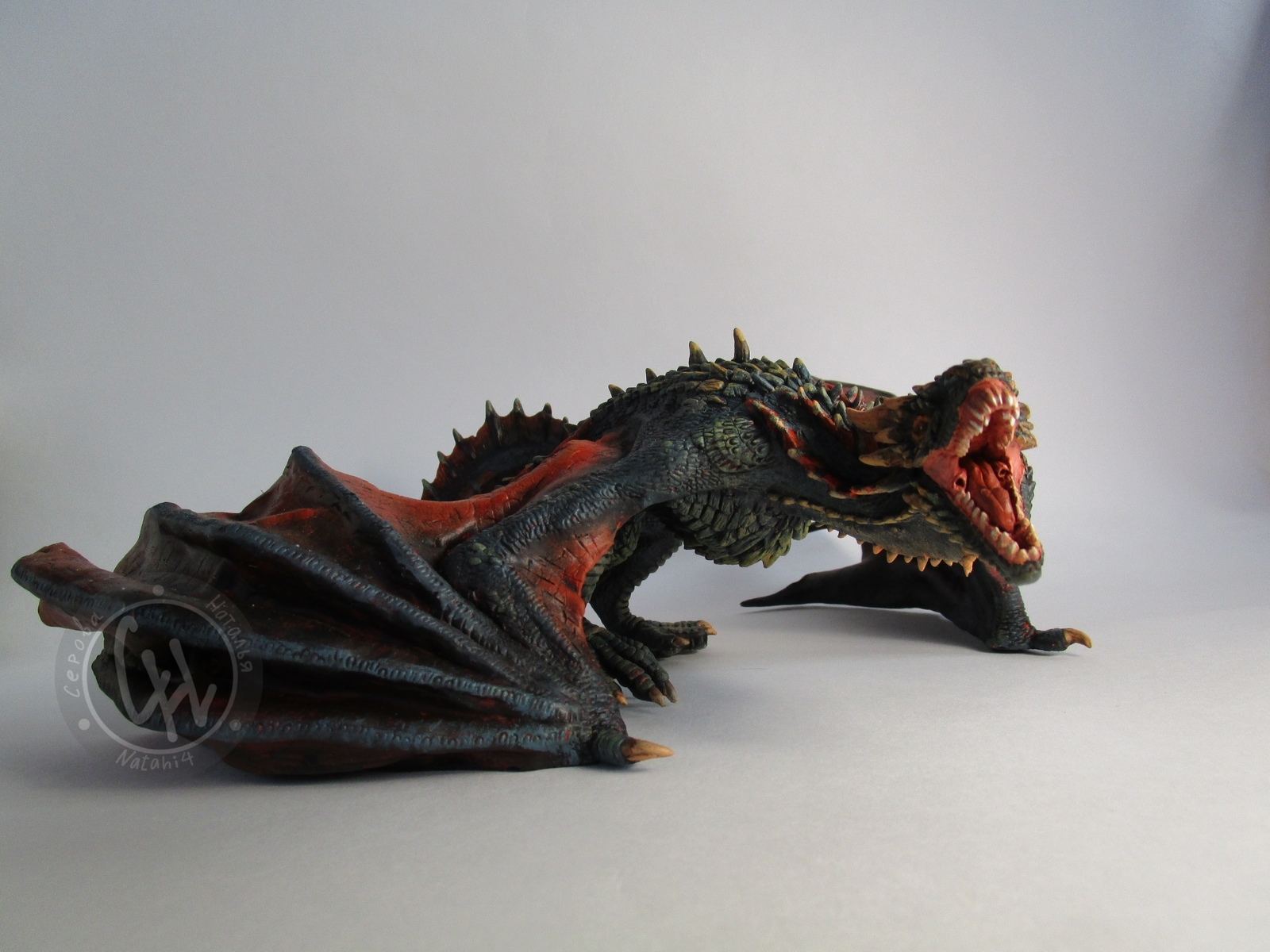 My Dragon Drogon, inspired by Game of Thrones. - My, Polymer clay, Game of Thrones, Drogon, Needlework without process, Sculpture, The Dragon, Longpost