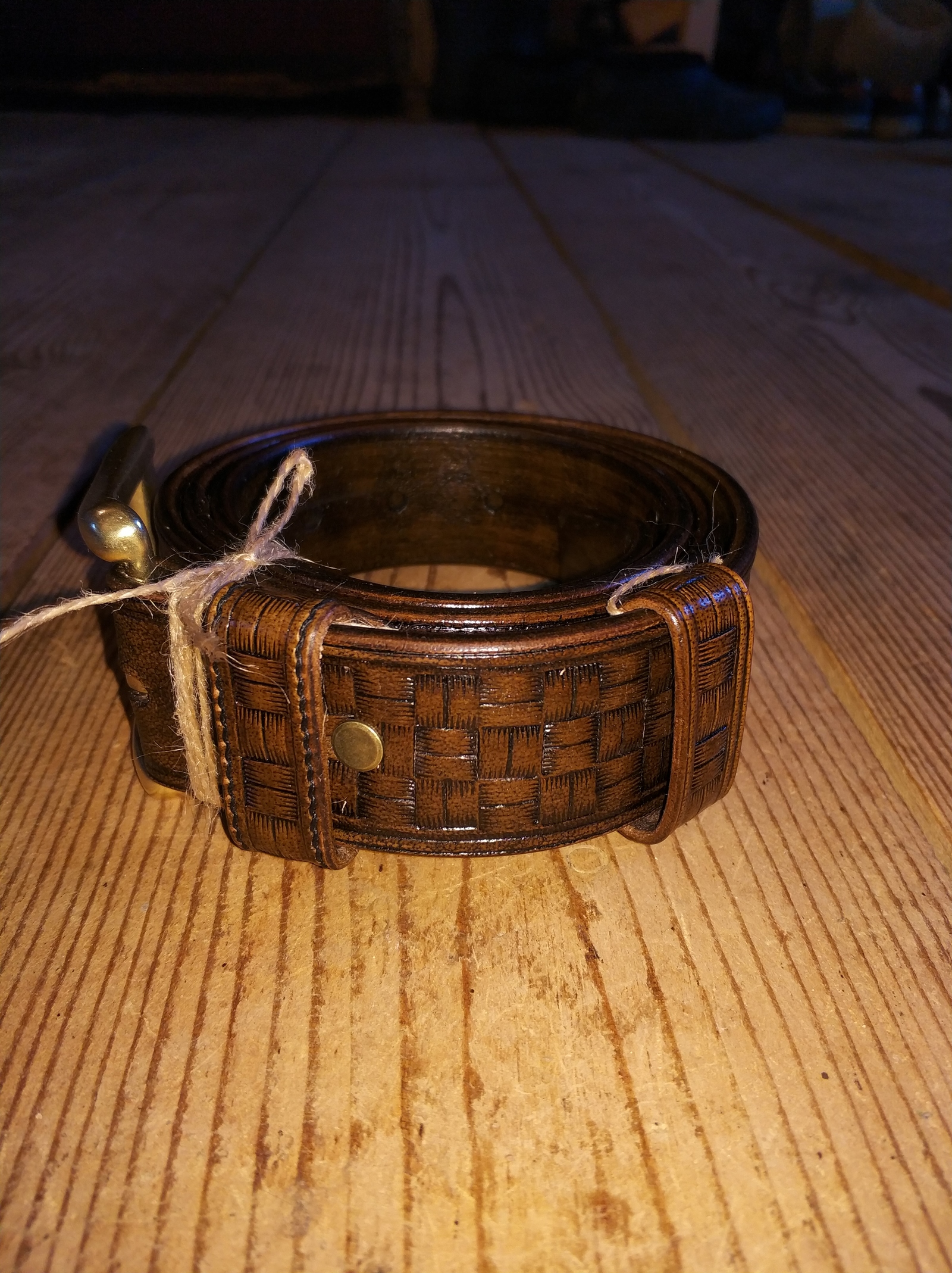 Antique matting belt - My, Handmade, Handmade, , Belt, Leather, Embossing on leather, Buckle, Buffalo, Longpost