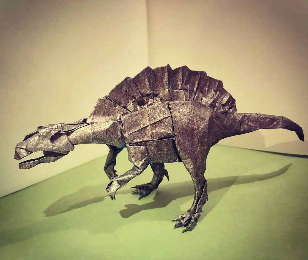 Spinosaurus (Satoshi Kamiya) - My, Origami, , Satoshi Kamiya, Dinosaurs, Paper, Longpost