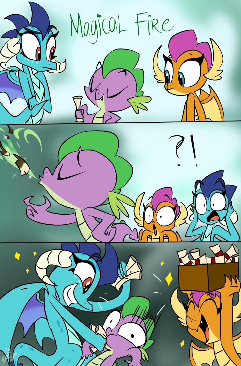 Fax - My little pony, Spike, Princess ember, Smolder