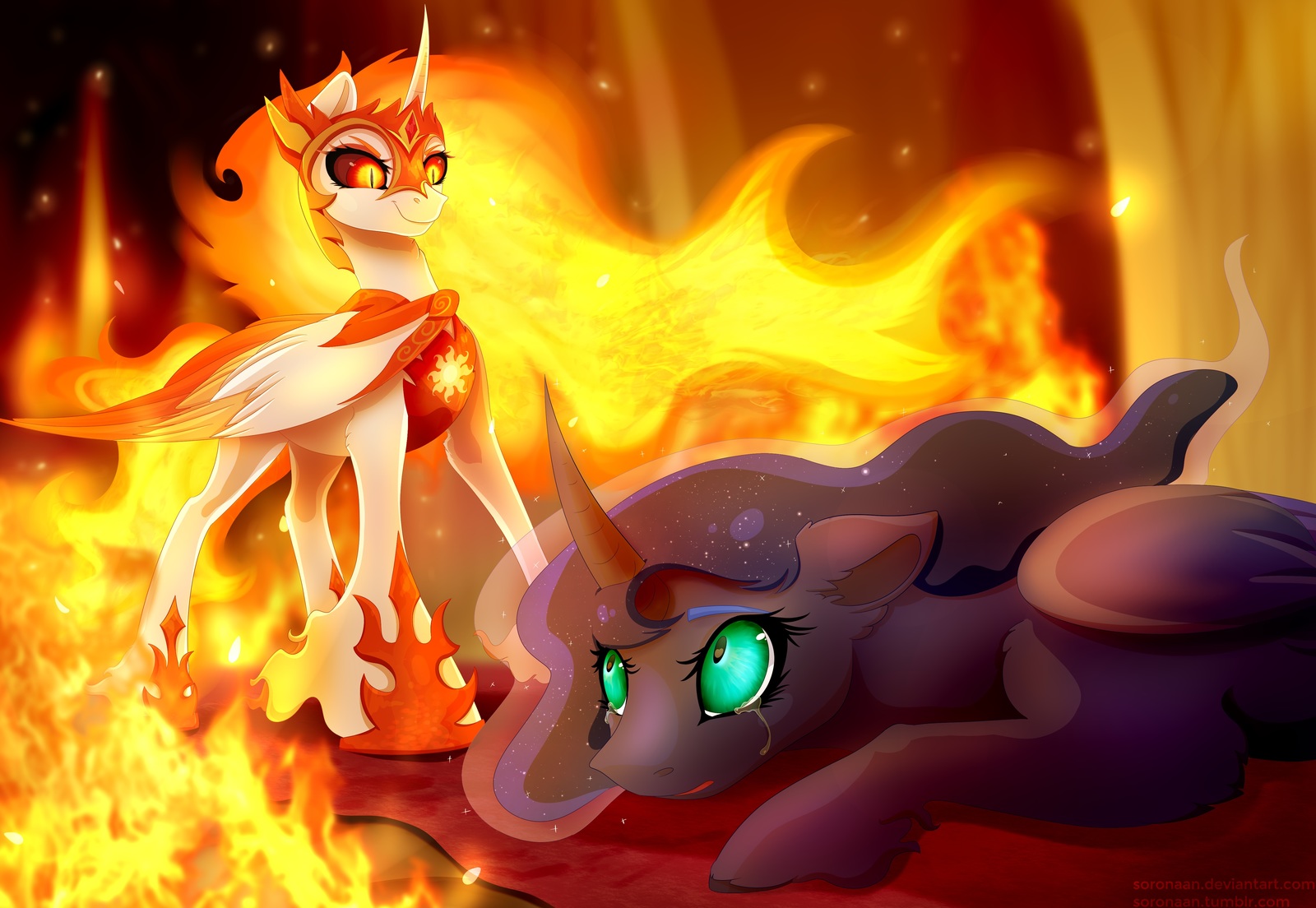 It's good that Luna scraped, not Celestia. With a Daybreaker, the moon princess couldn't handle it. - My little pony, Daybreaker, Princess luna