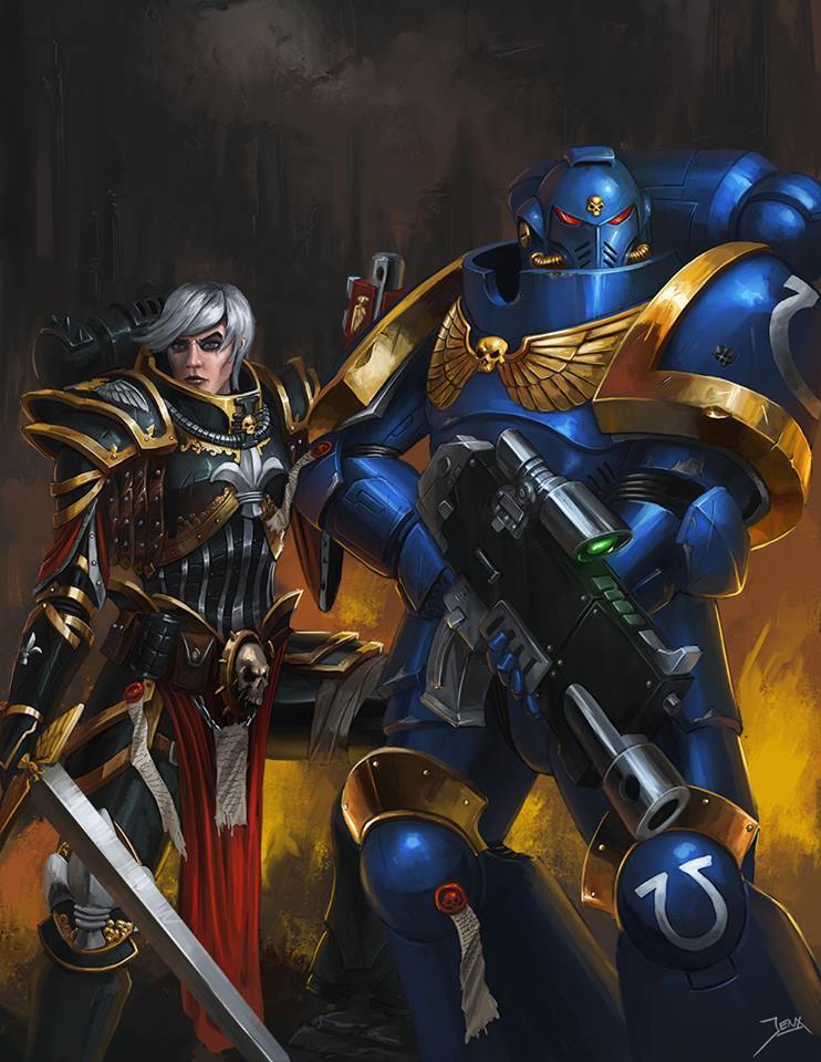 The Emperor Protects
 - , Warhammer 40k, Wh Art, Space Marine, Adepta Sororitas