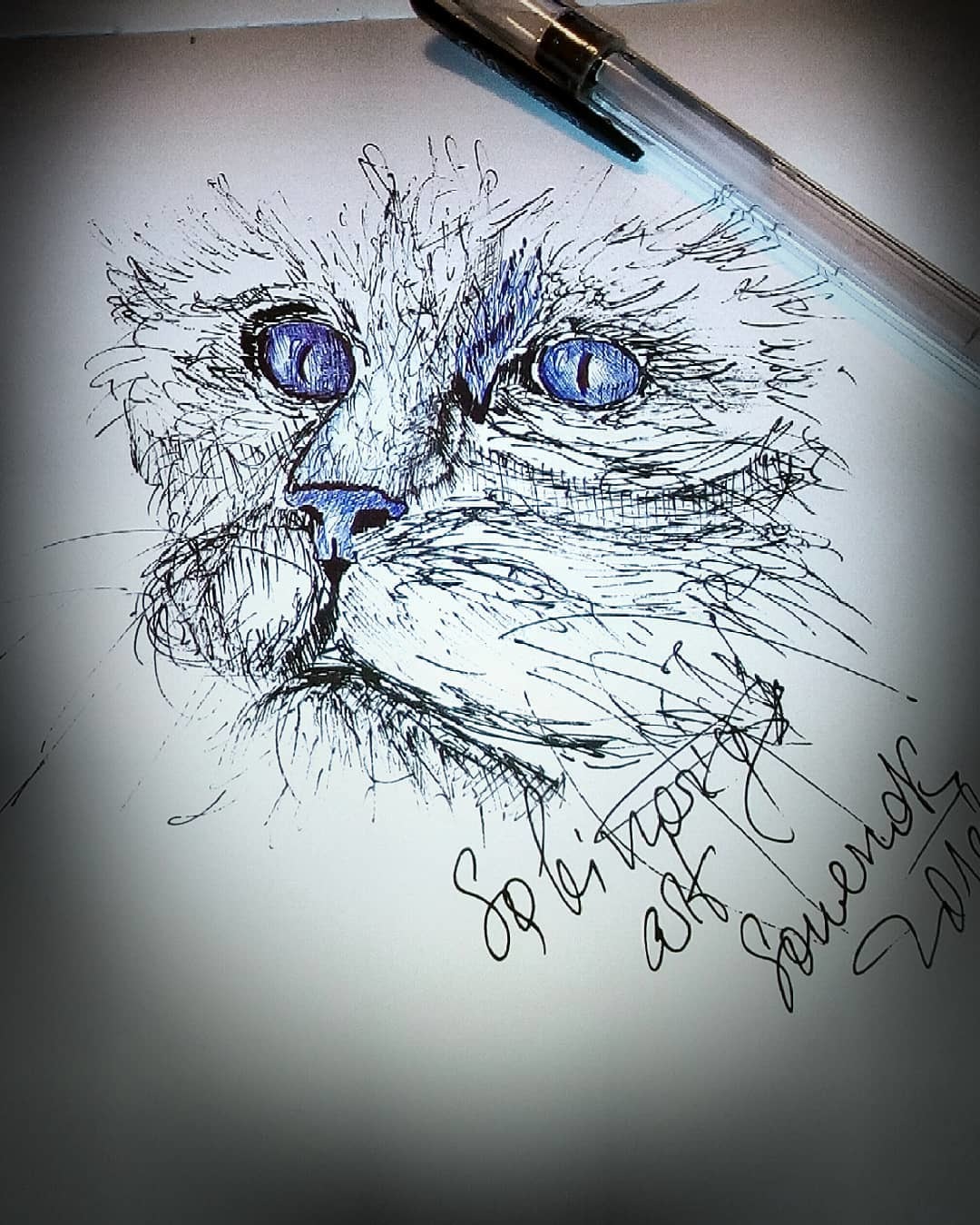 Tattoo Sketch Kyiv SabinariySowenokart - Pen drawing, cat, Tattoo sketch, , Tattoo, My