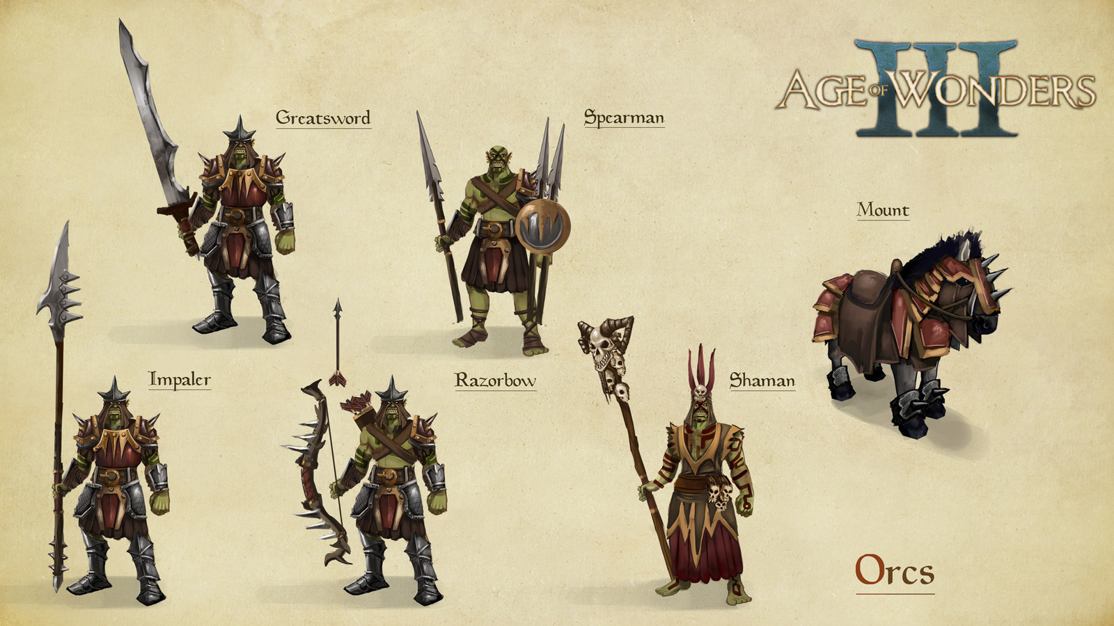 A few sketches of units from AoW 3 beta times. - Game art, Drawing, Age of Wonders 3, Longpost