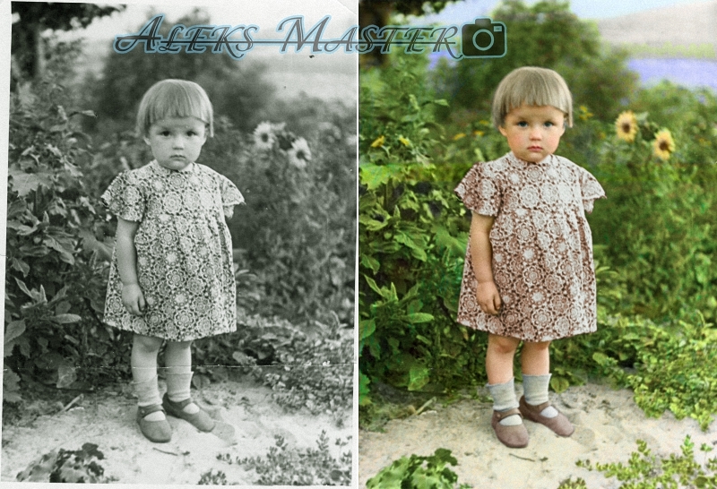 Restoration of photographs. Coloring black and white photographs. - My, Photo restoration, Colorization, , Longpost