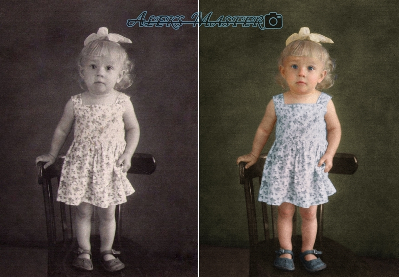 Restoration of photographs. Coloring black and white photographs. - My, Photo restoration, Colorization, , Longpost