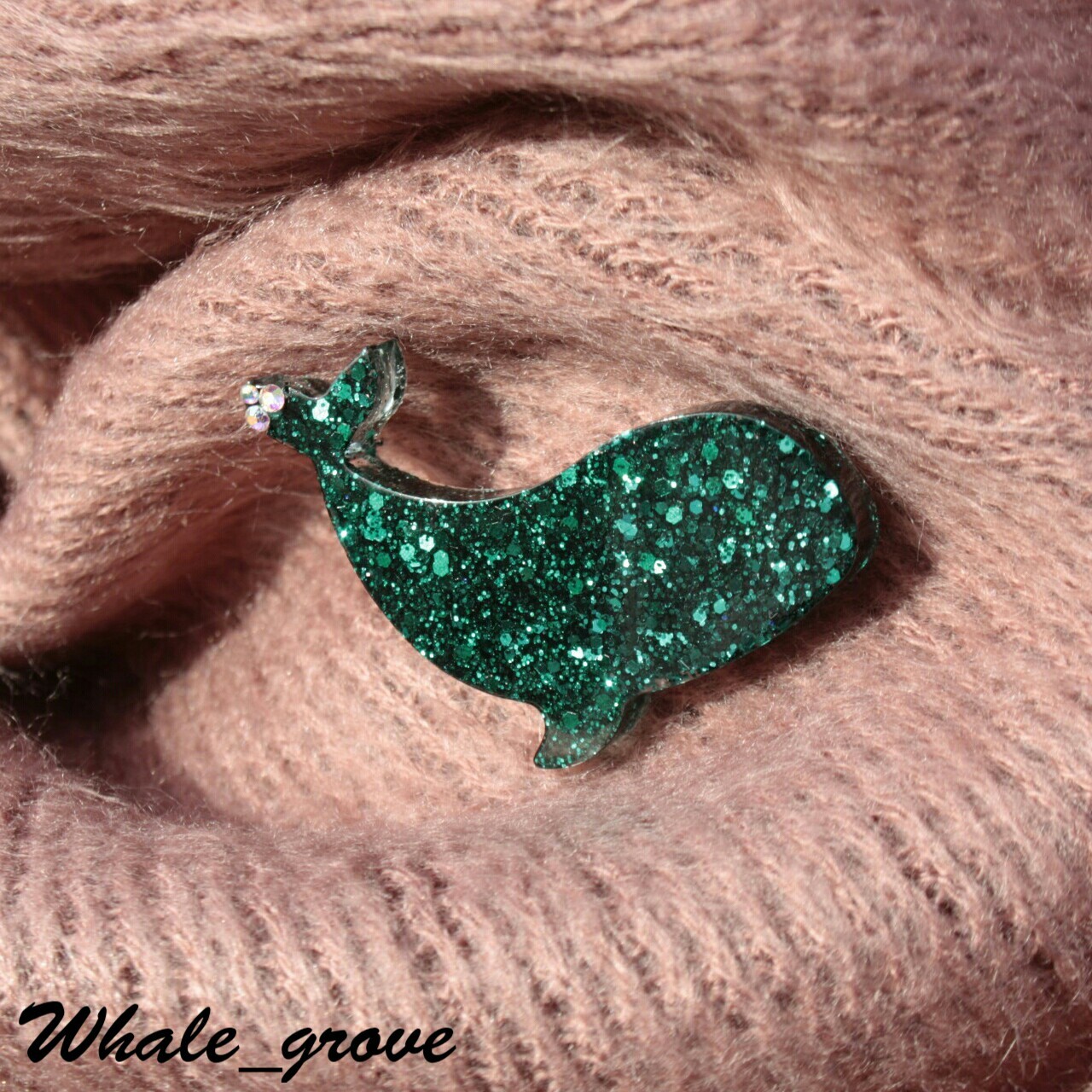 Emerald Whale - My, With your own hands, Brooch, Handmade, Needlework without process, Whale