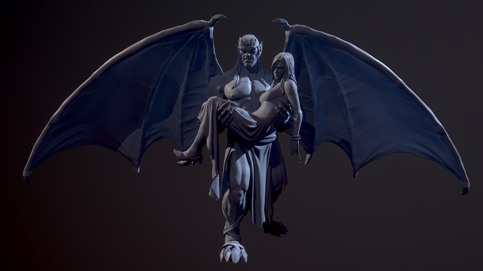 Beauty and the Beast Gargoyle Version - My, Artstation, Game art, Art, , Characters (edit), , , Gargoyles