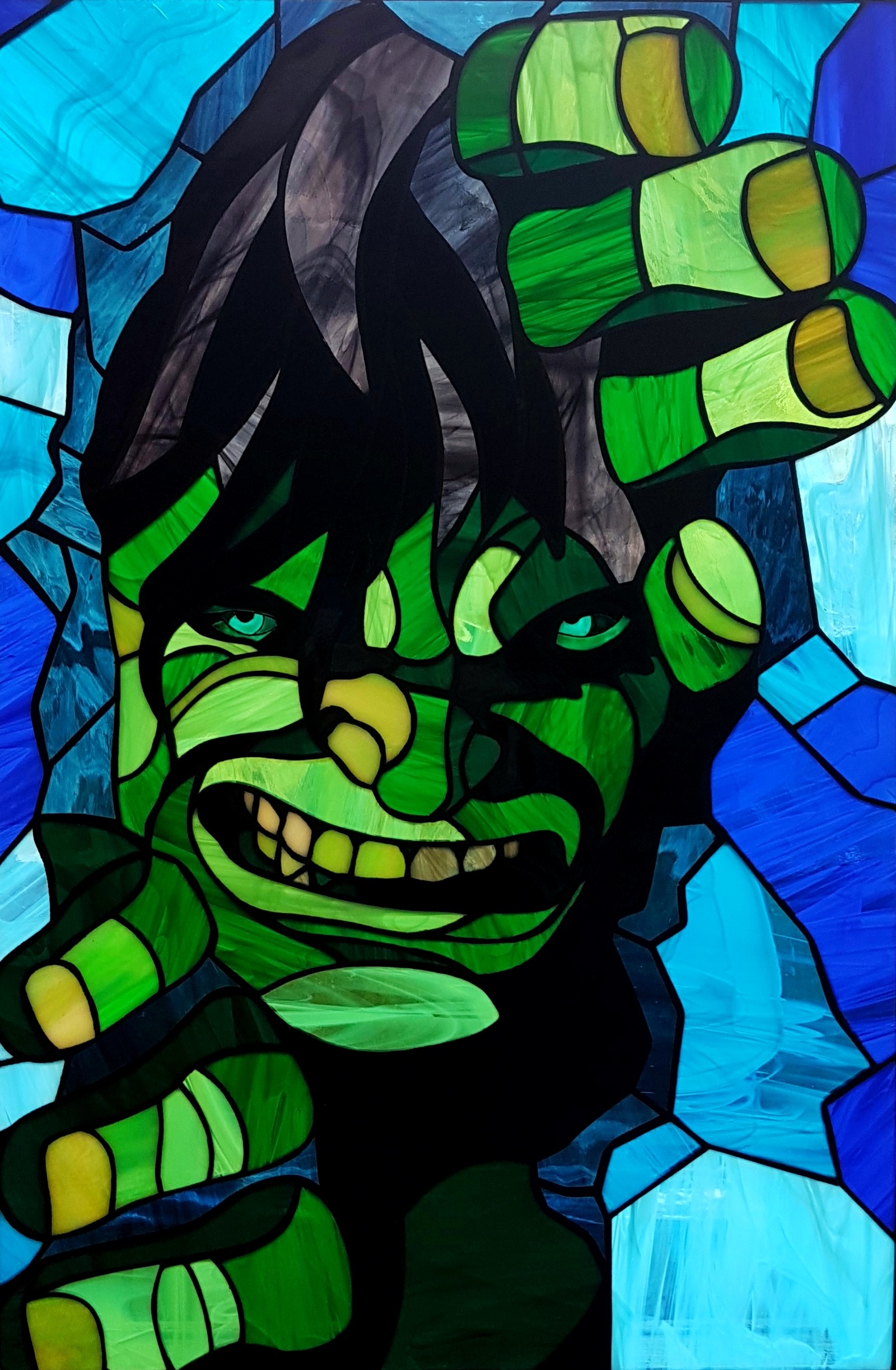 Stained glass window Hulk - My, Friday tag is mine, Friday, Stained glass, Hulk, Longpost