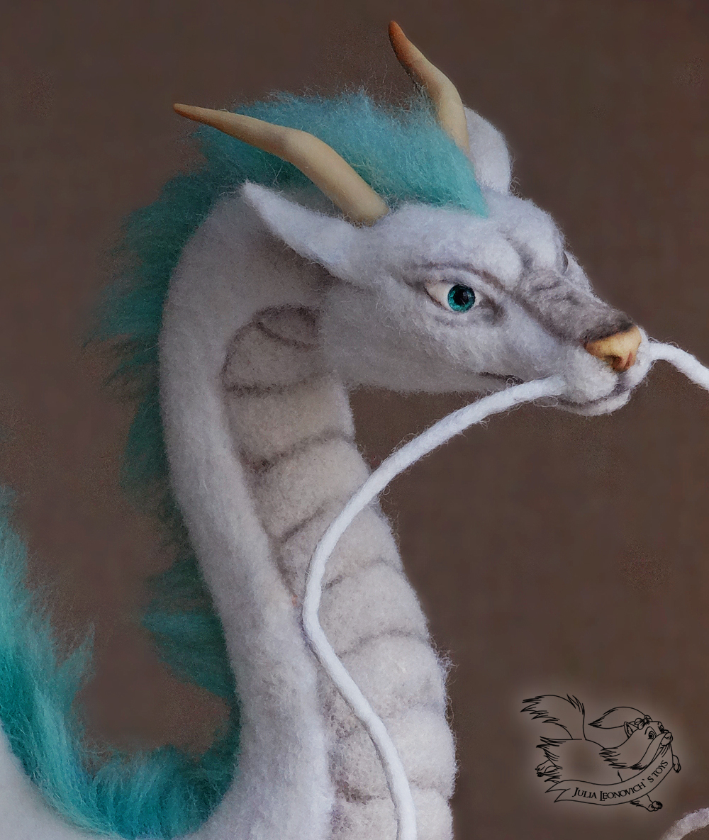 Dry felting. Dragon Haku, based on the anime Spirited Away. - My, Hayao Miyazaki, Dry felting, Anime, Needlework without process, Creation, Fan art, Needlework, Polymer clay, Longpost