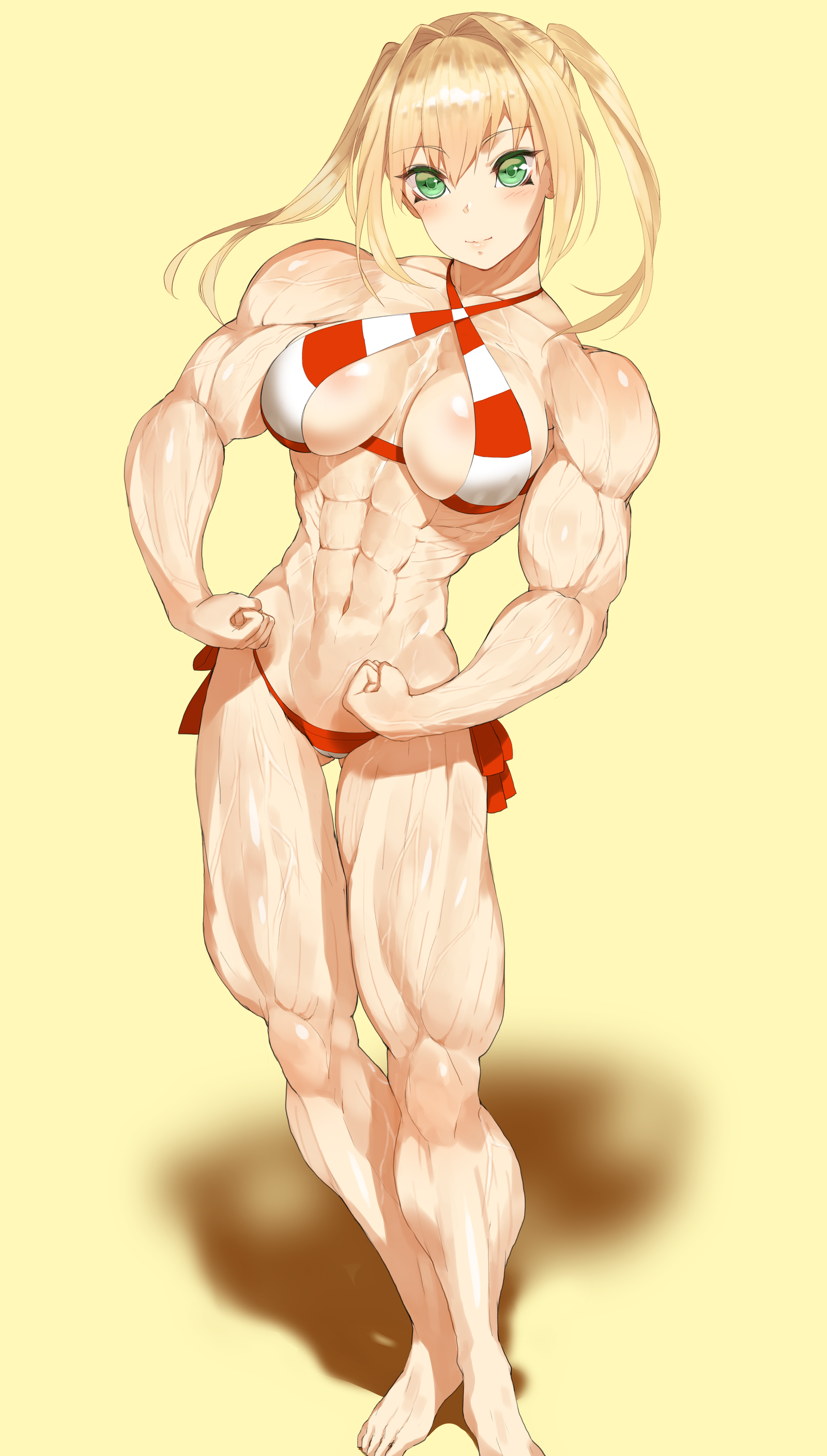 Fate/Grand Order: Nero Claudius - Strong girl, Art, Throtem, Fate grand order, Fate-stay night, Anime, Nero claudius, Bikini