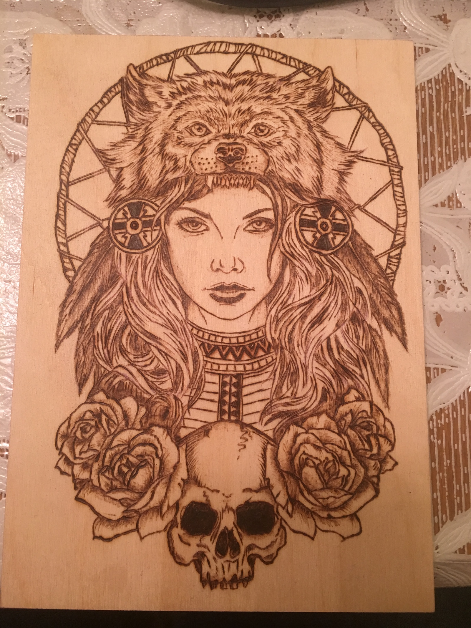 Shaman - My, Needlework, Needlework with process, Pyrography, Longpost, Friday tag is mine