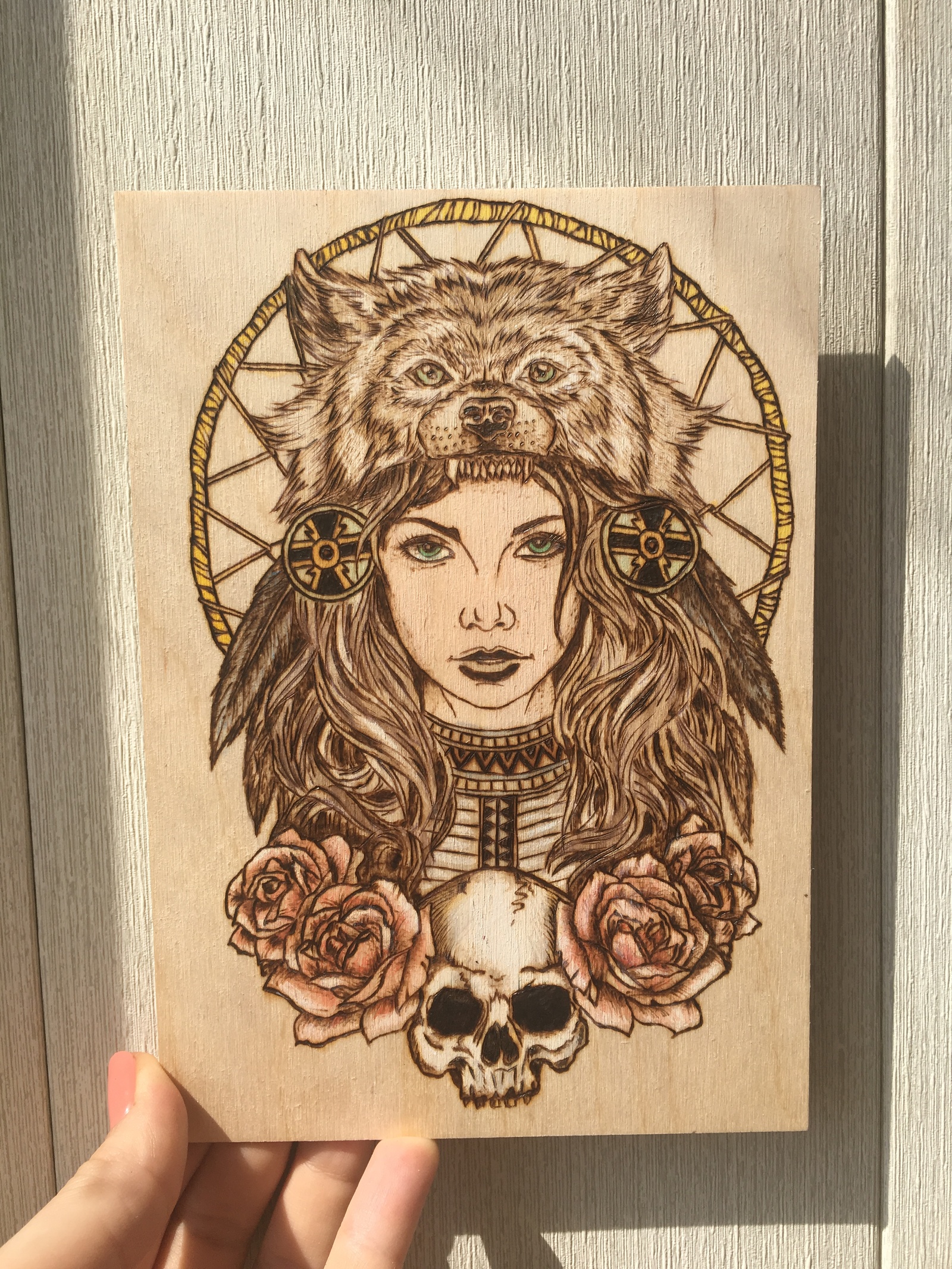 Shaman - My, Needlework, Needlework with process, Pyrography, Longpost, Friday tag is mine