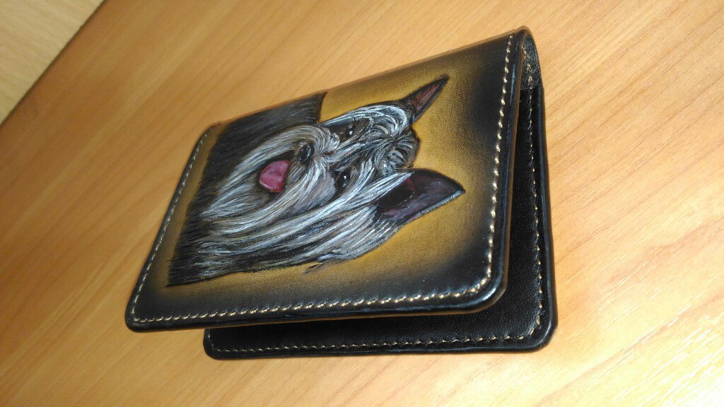 Cover for passport and car documents. SKSstyle. Yorkshire Terrier. - My, , Leather carving, Leather, , Longpost