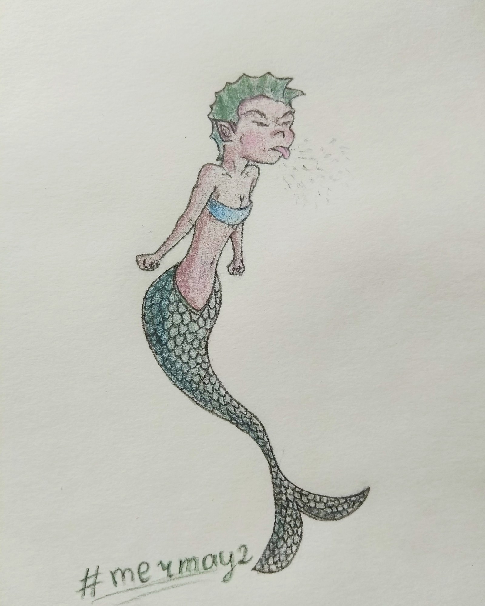 Mermay2018 long post - My, Mermaid, Mermay, , Pencil drawing, Longpost