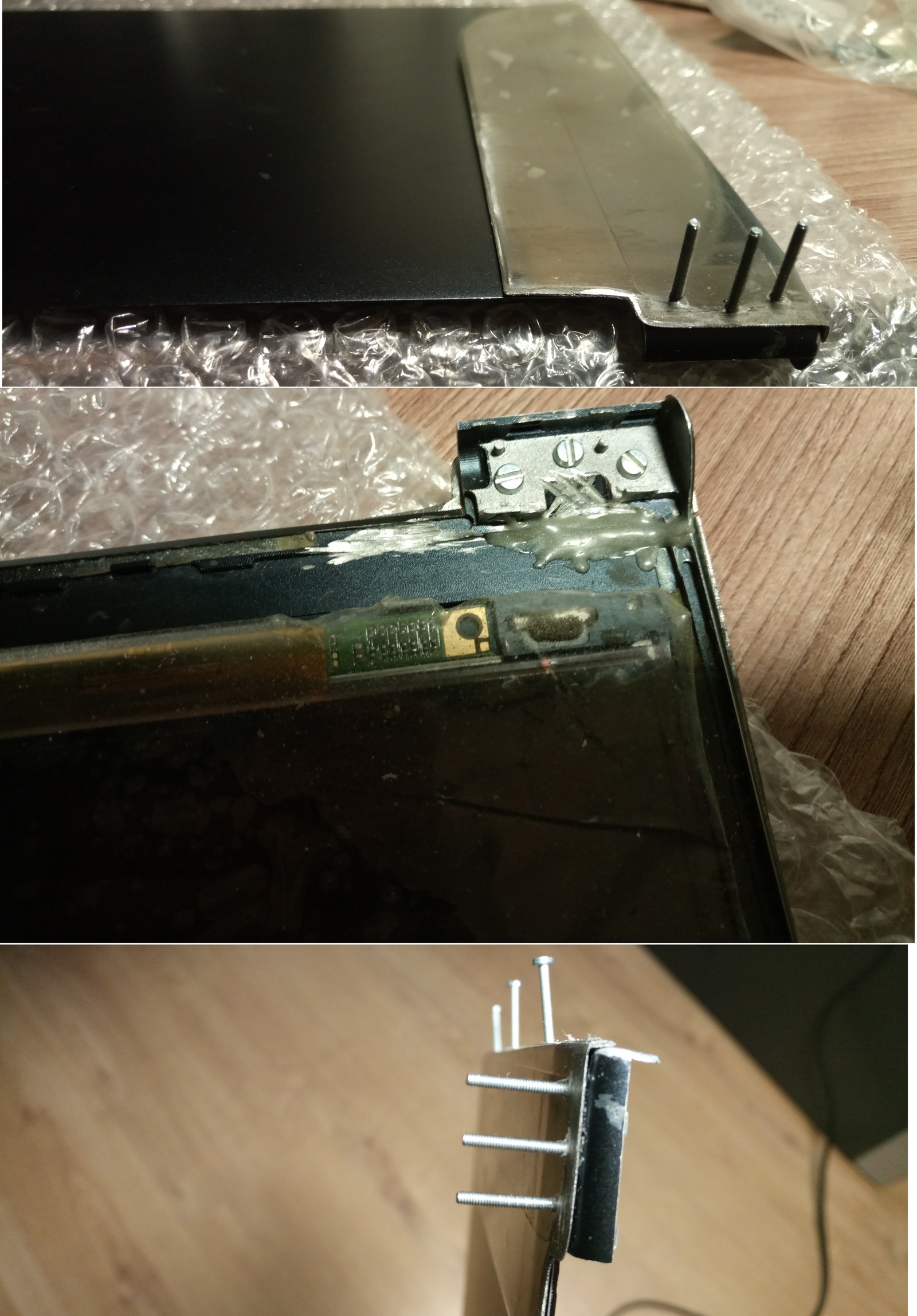 How do I fix a metal laptop cover? - My, Repair, Notebook, , crazy hands, Collective farm, , Screw, Longpost, From improvised means