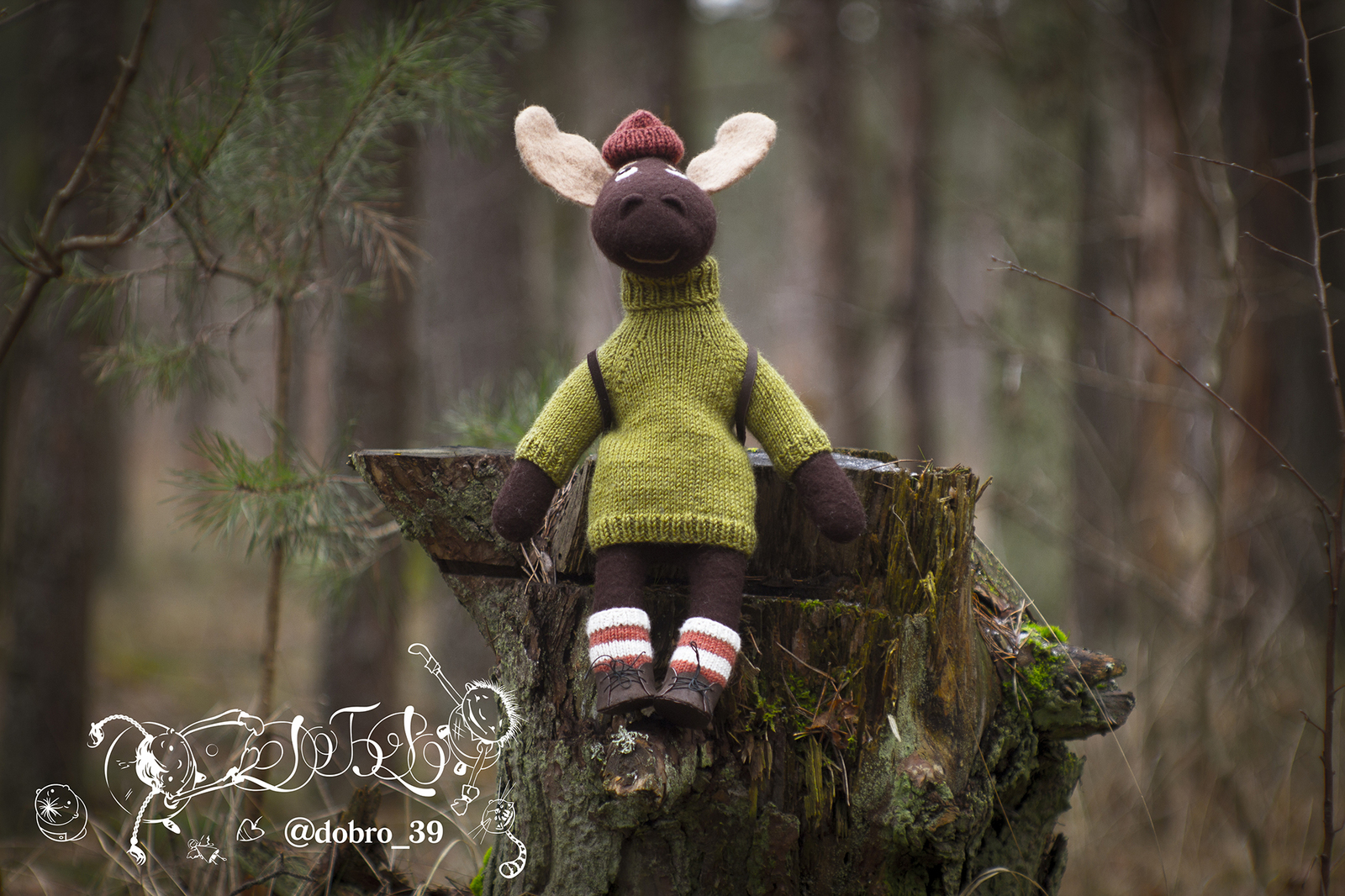 Moose - traveler - My, Handmade, Elk, Toys, Wool, , Wallow, Longpost