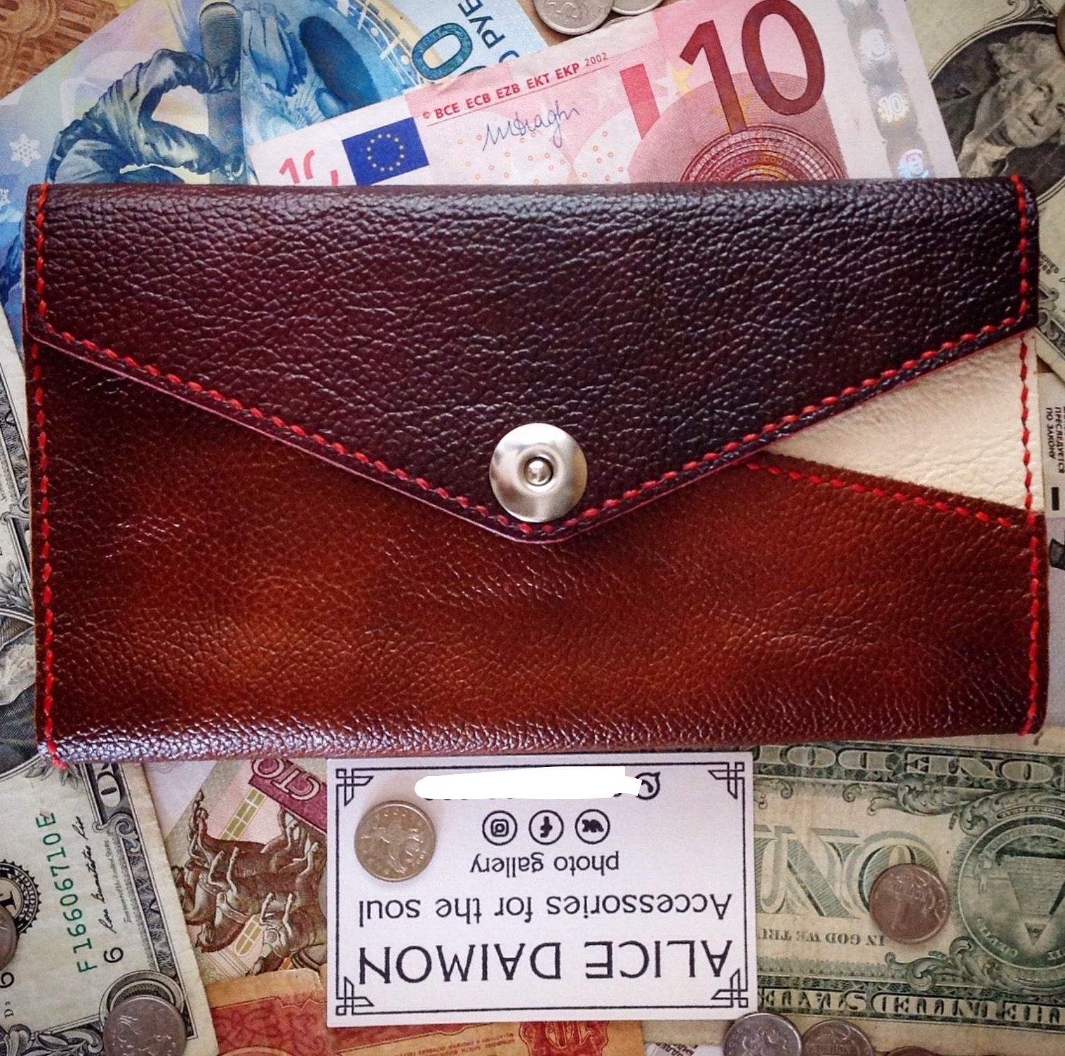 Wallet for a girlfriend - My, Leather craft, Leather products, White Sun of the Desert, Wallet, Krasnodar, Longpost