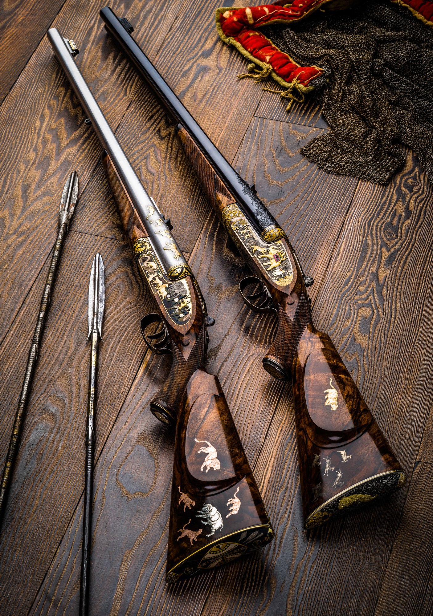 Pair of Westley Richards fittings - Weapon, Beautiful, Hunting, Longpost