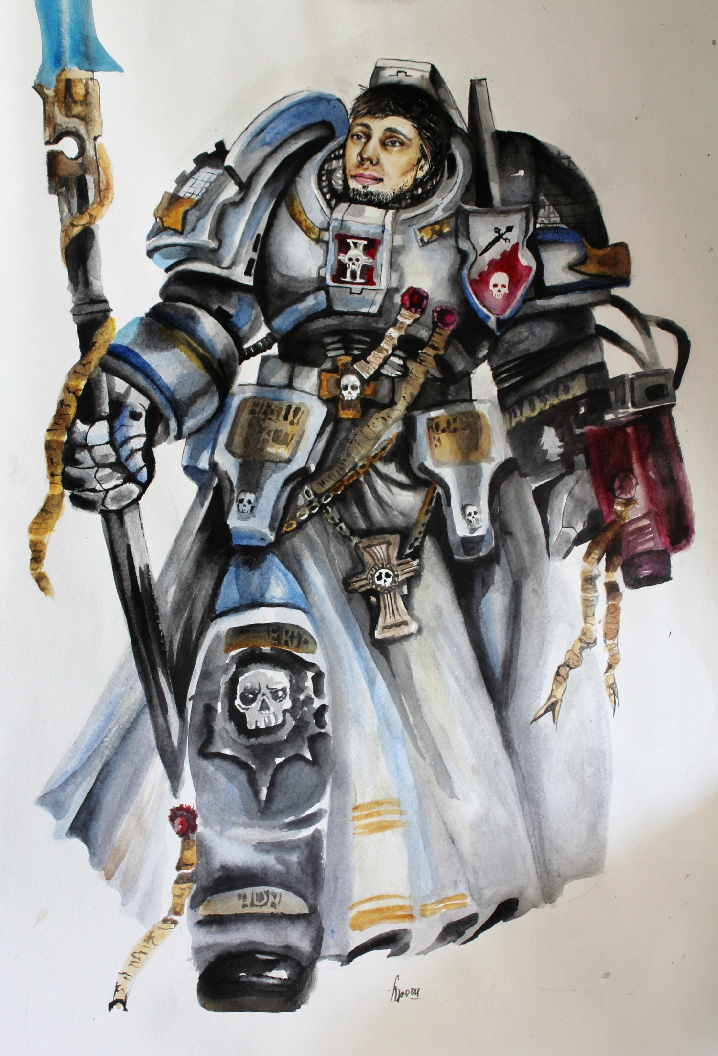 The Ordo Malleus sent us to help you. - Warhammer 40k, The inquisition, Painting, Watercolor, Ordo malleus