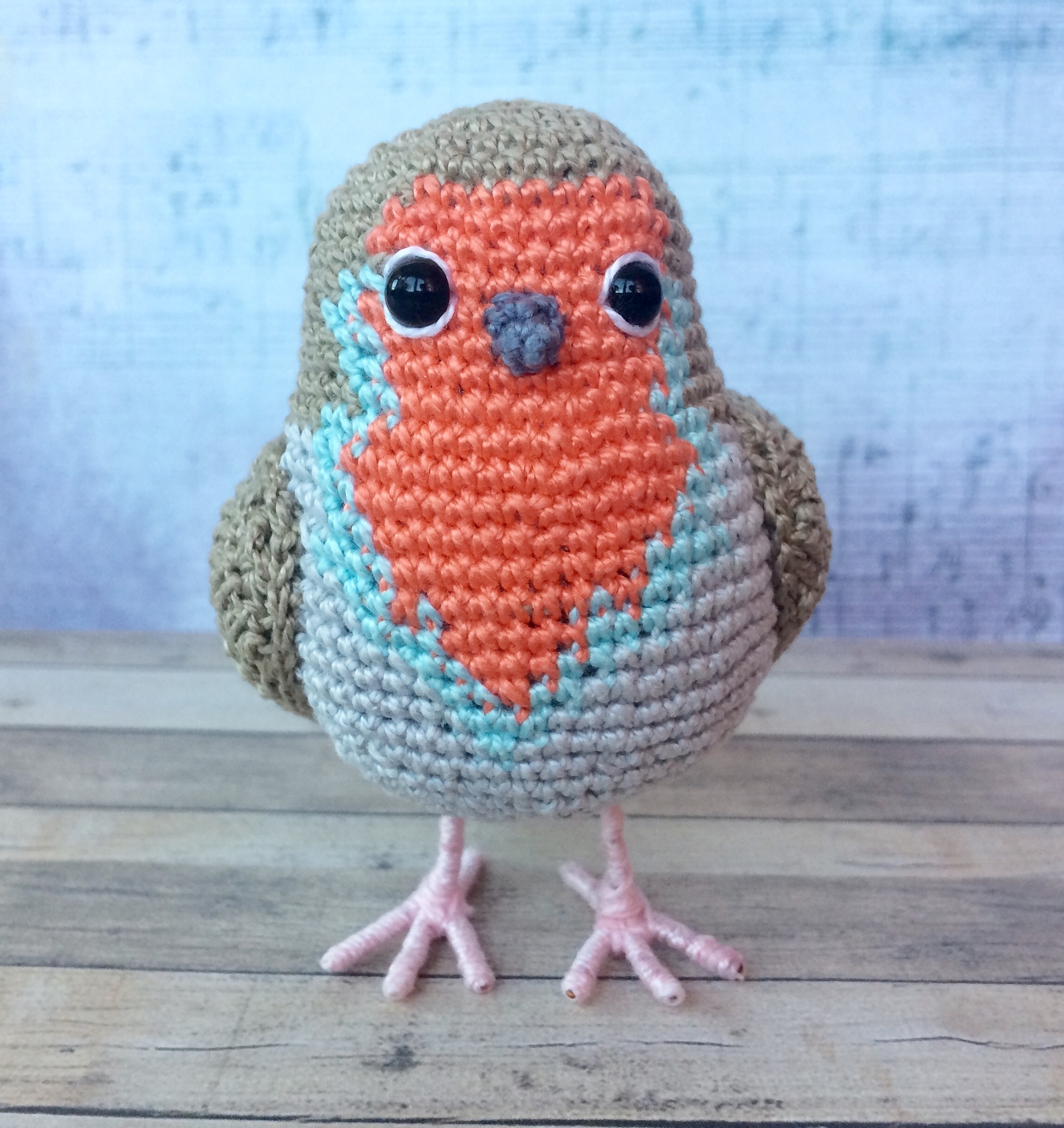 Robin - My, Longpost, Needlework without process, Knitting, Crochet, Amigurumi, Birds, Needlework