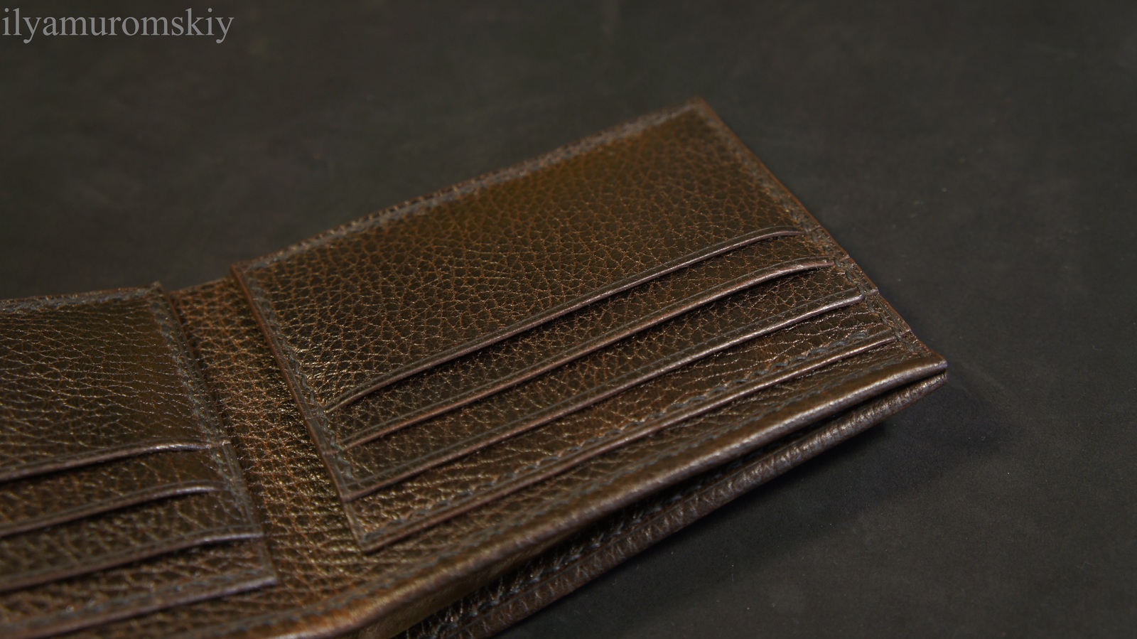 Skin work. Classic wallet. - My, My, Leather, Handmade, Wallet, Needlework without process, Longpost, Ilyamuromskiy