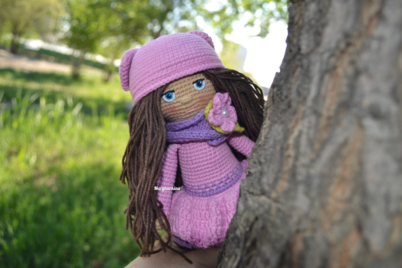 Makeup works wonders - My, Knitting, Doll, Longpost