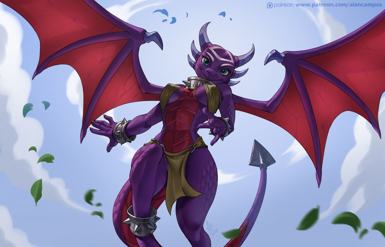 Cynder - Alanscampos, Furry, Art, The Dragon