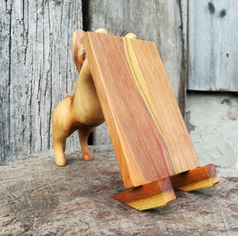 acacia cat - My, Wood carving, cat, With your own hands, Phone stand, Handmade, Longpost